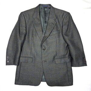 VTG Burberrys Grey Herringbone Sport Coat Blazer Suit Jacket Made in USA Men 40S